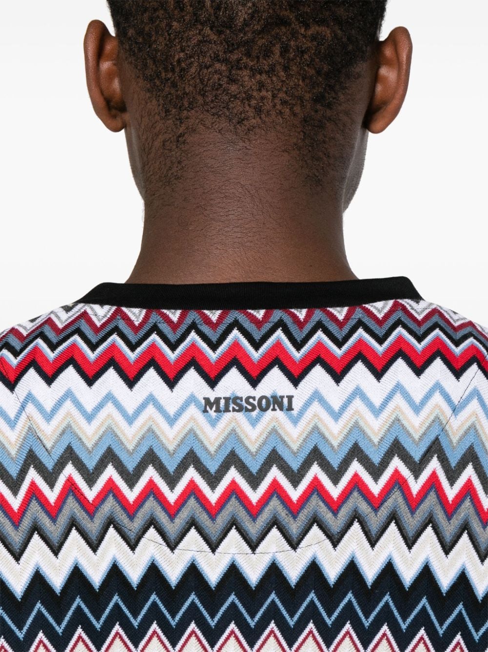 Zigzag-Woven Cotton T-Shirt