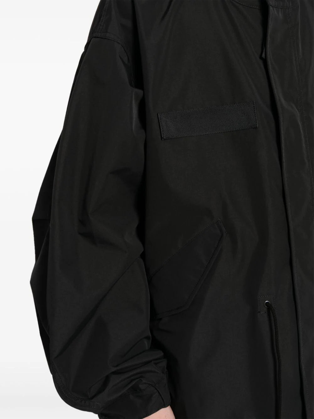 Drop-Shoulder Hooded Parka Coat