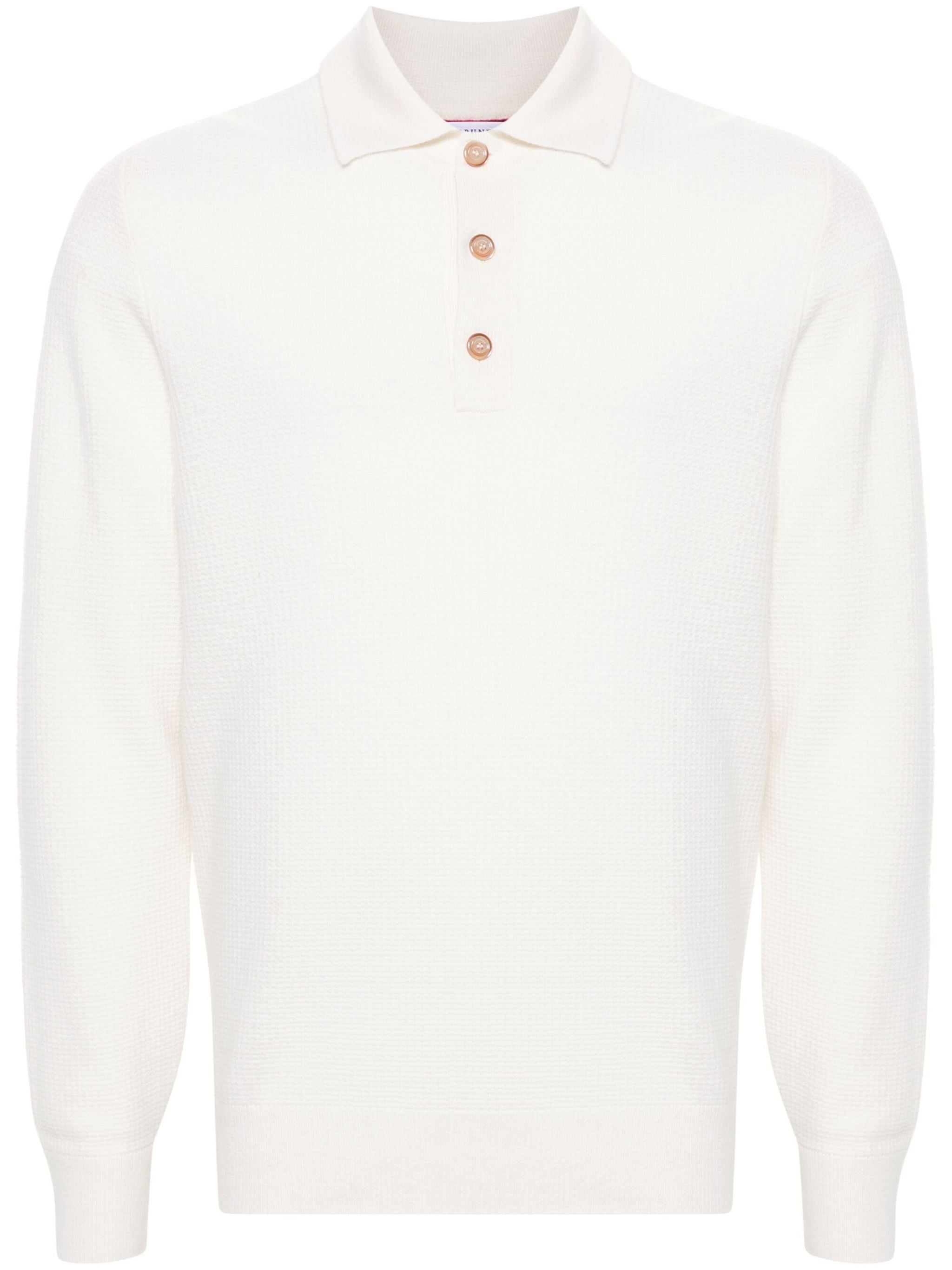 Waffle Knit Cashmere Polo Shirt