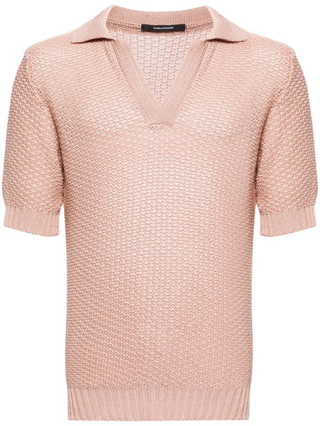 Asher Crochet-Knit Polo Shirt