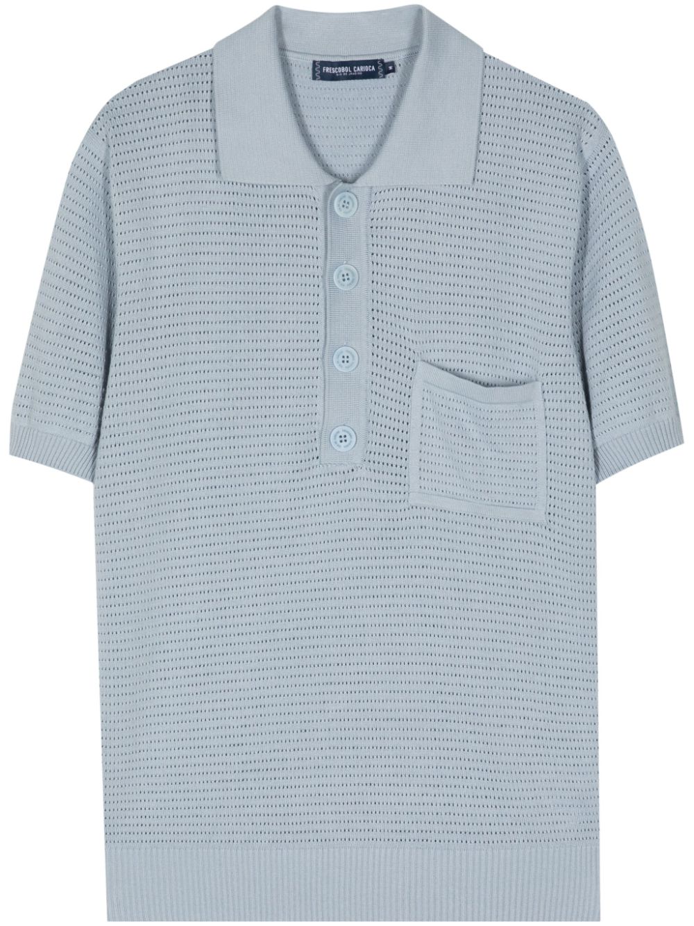 Clemente Crochet-Knit Polo Shirt