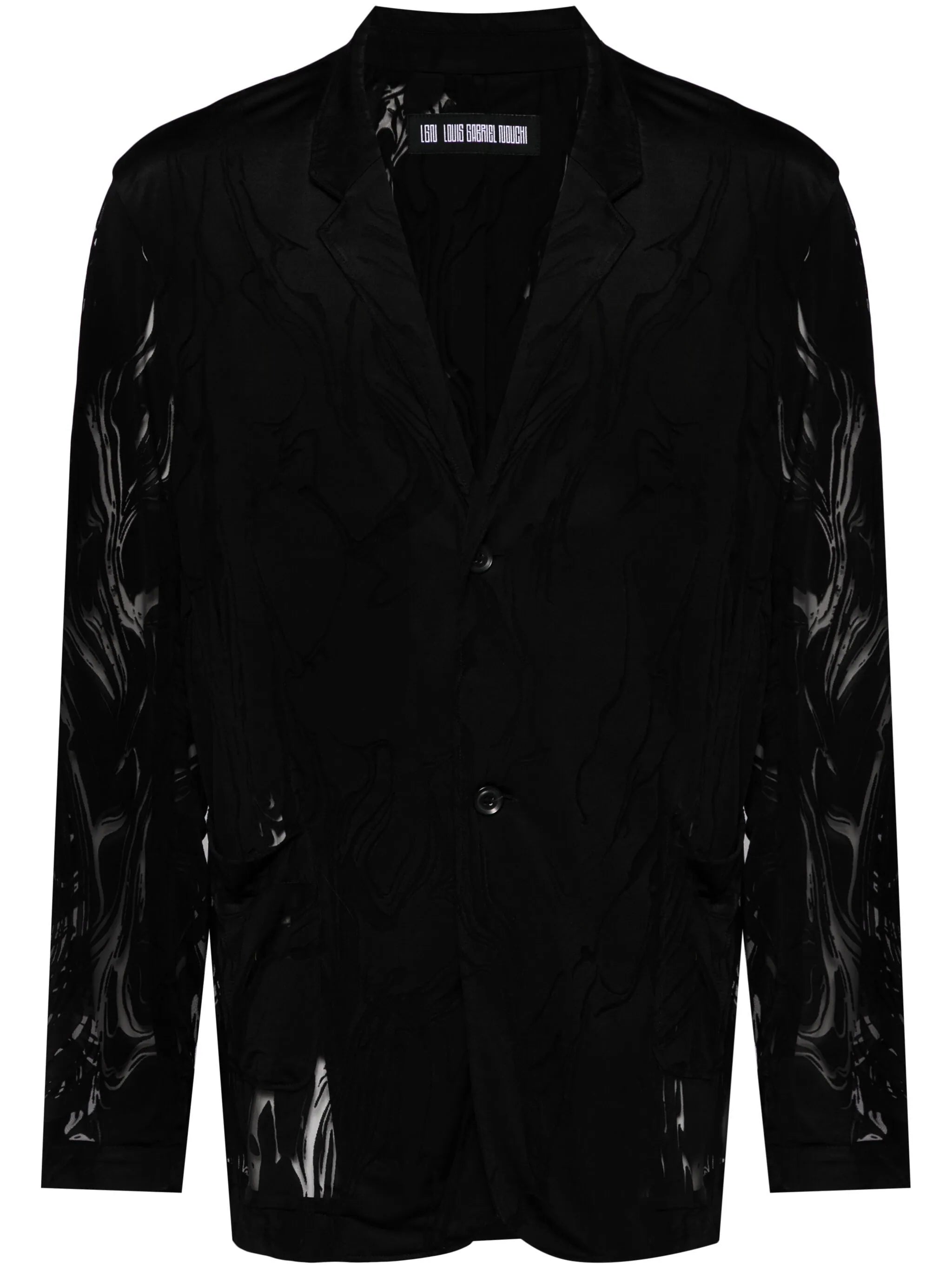 Marble-Devoré Single-Breasted Blazer