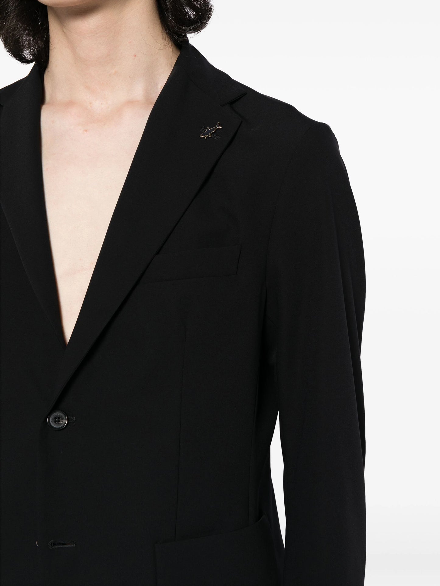 Detachable-Hood Single-Breasted Blazer