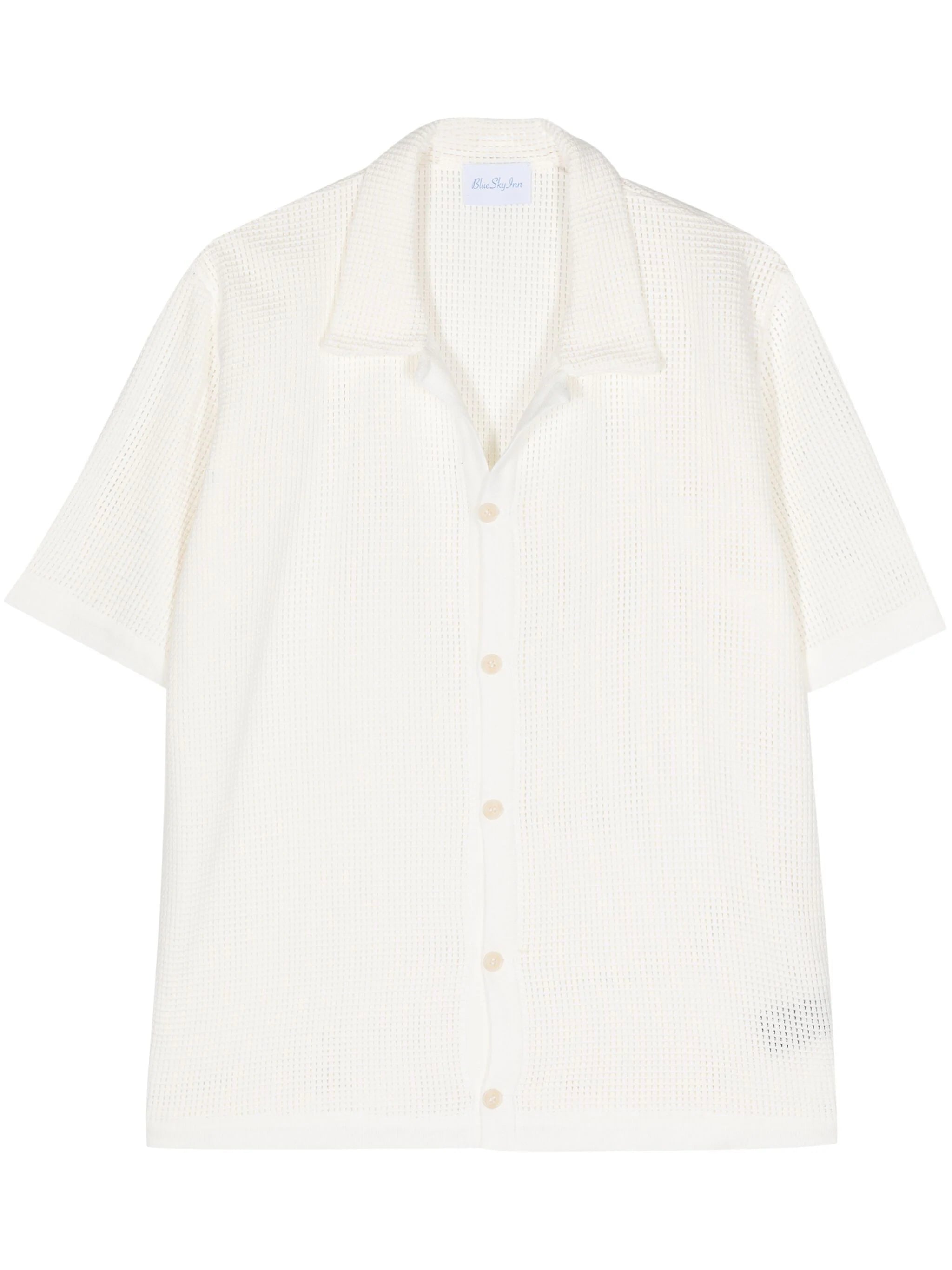 Waffle-Pattern Bowling Shirt