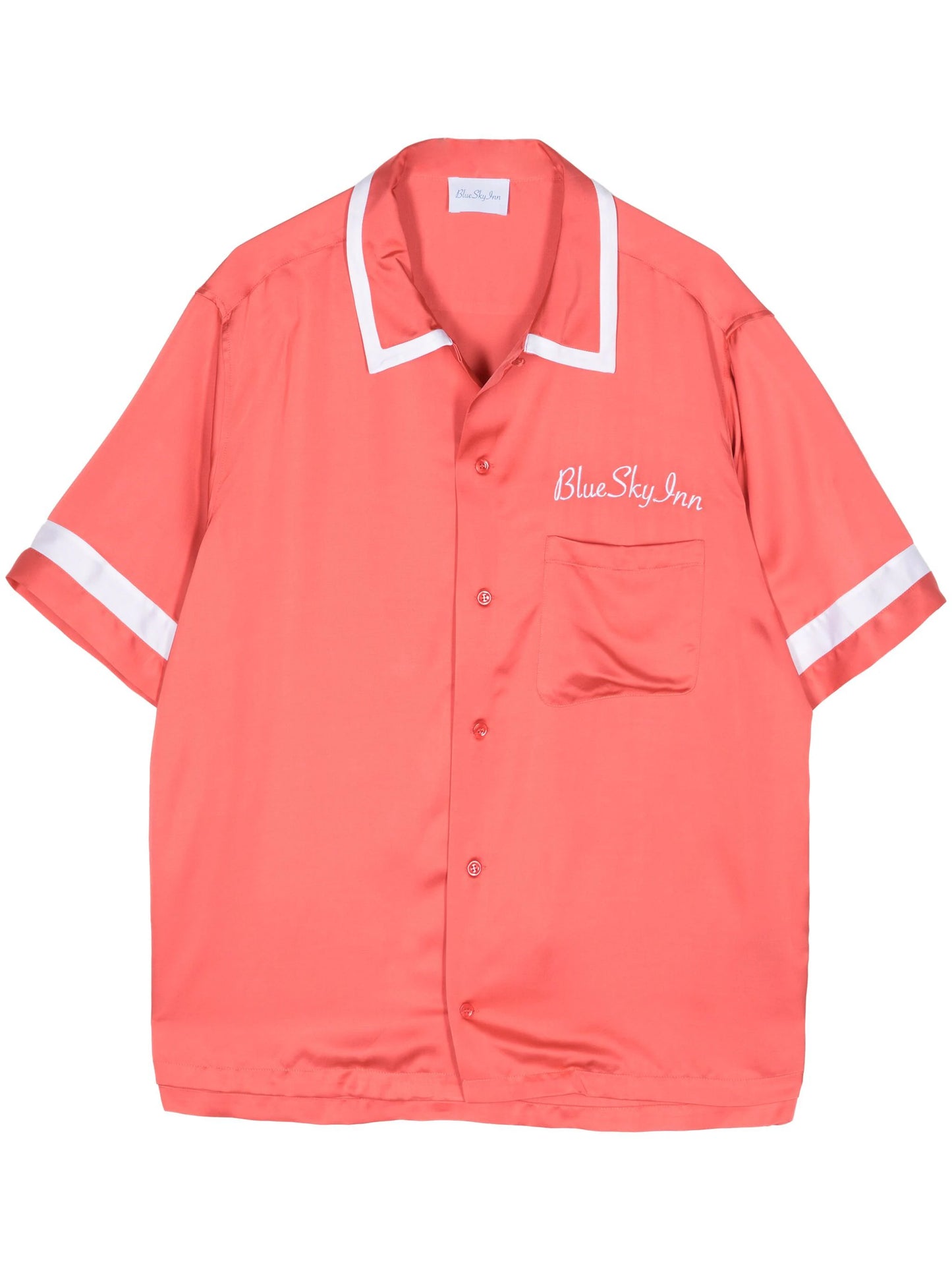 Logo-Embroidered Satin Shirt