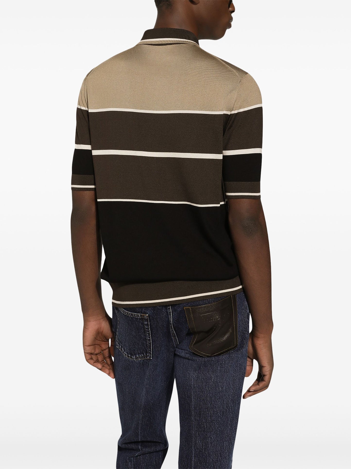 Striped Silk Polo Shirt