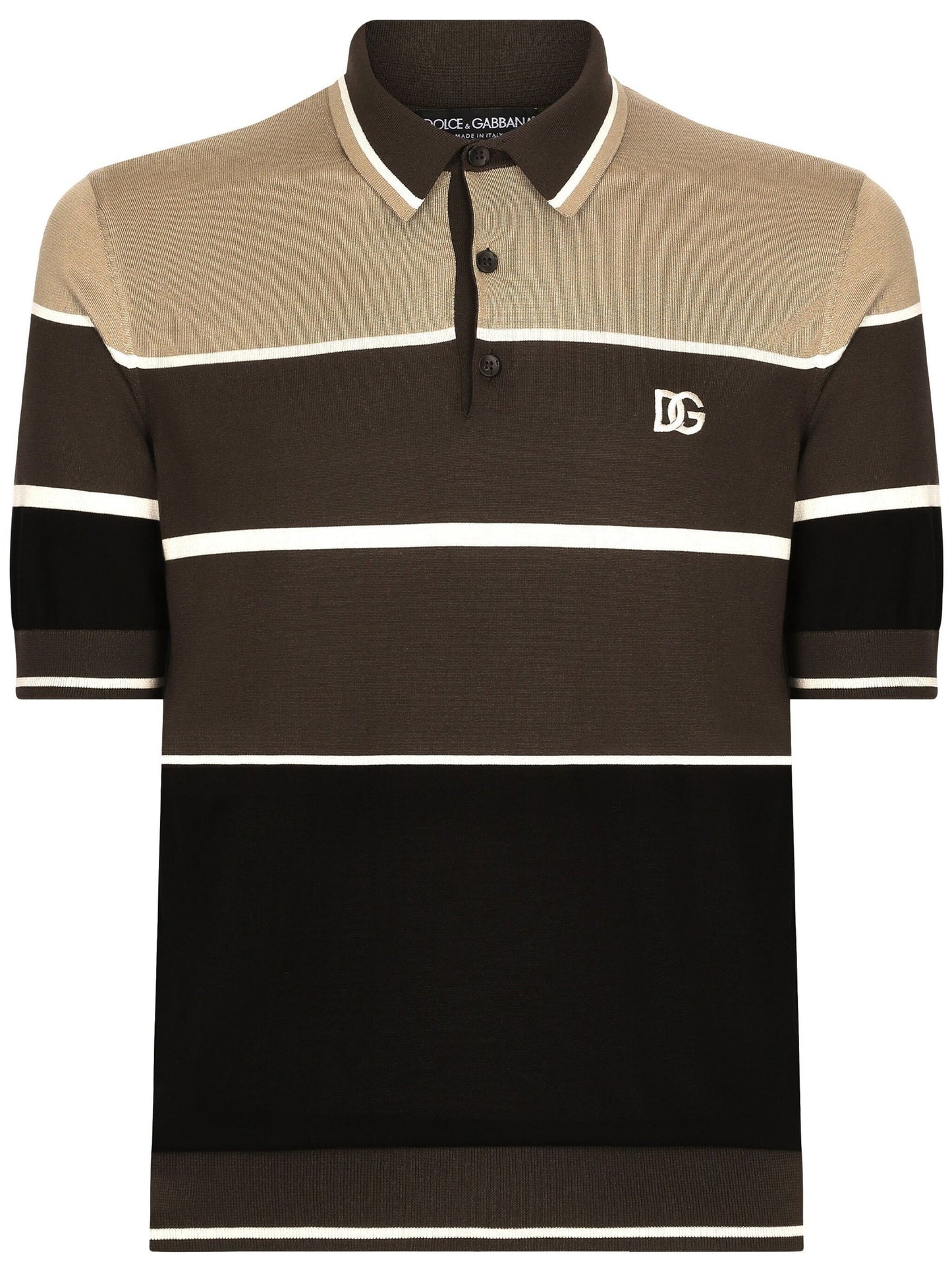 Striped Silk Polo Shirt