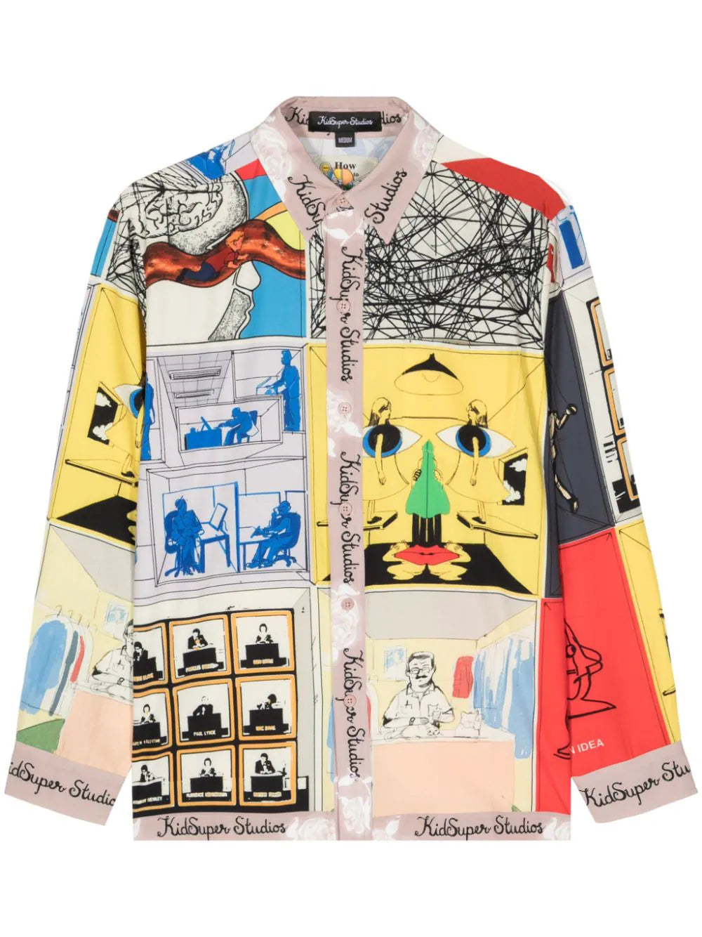 Graphic-Print Satin Shirt