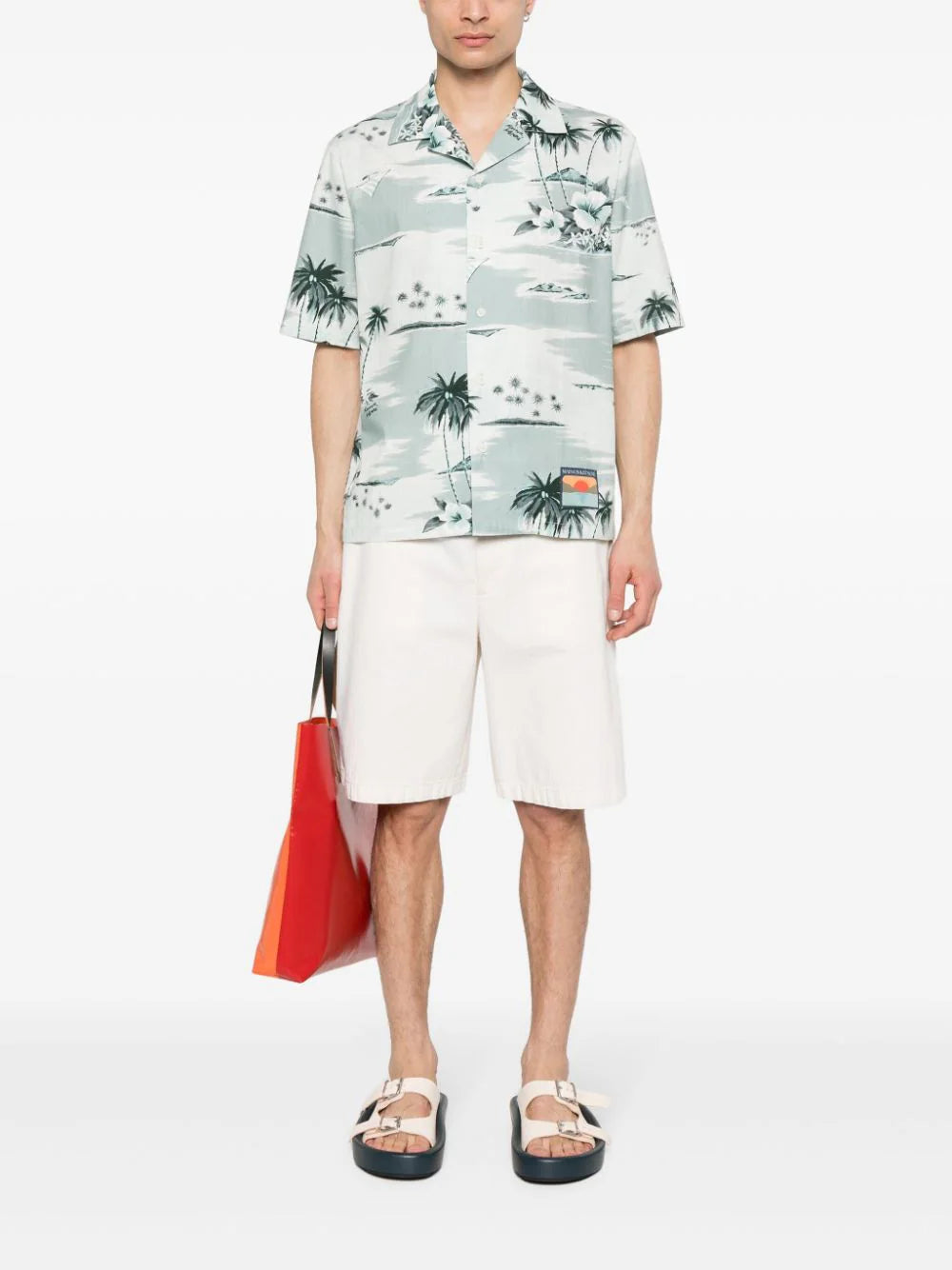 Island-Print Bowling Shirt