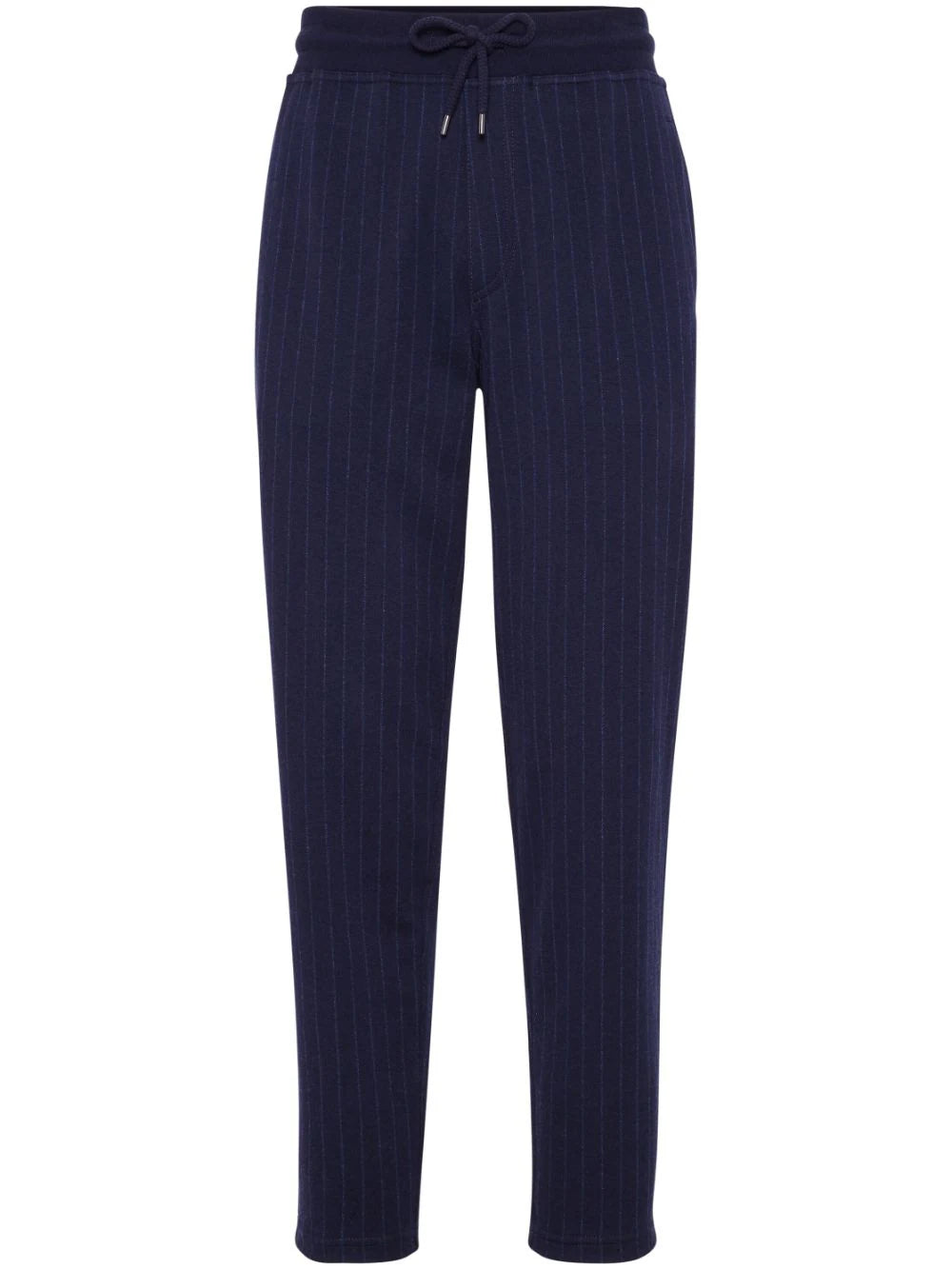 Pinstriped Mid-Rise Track Trousers