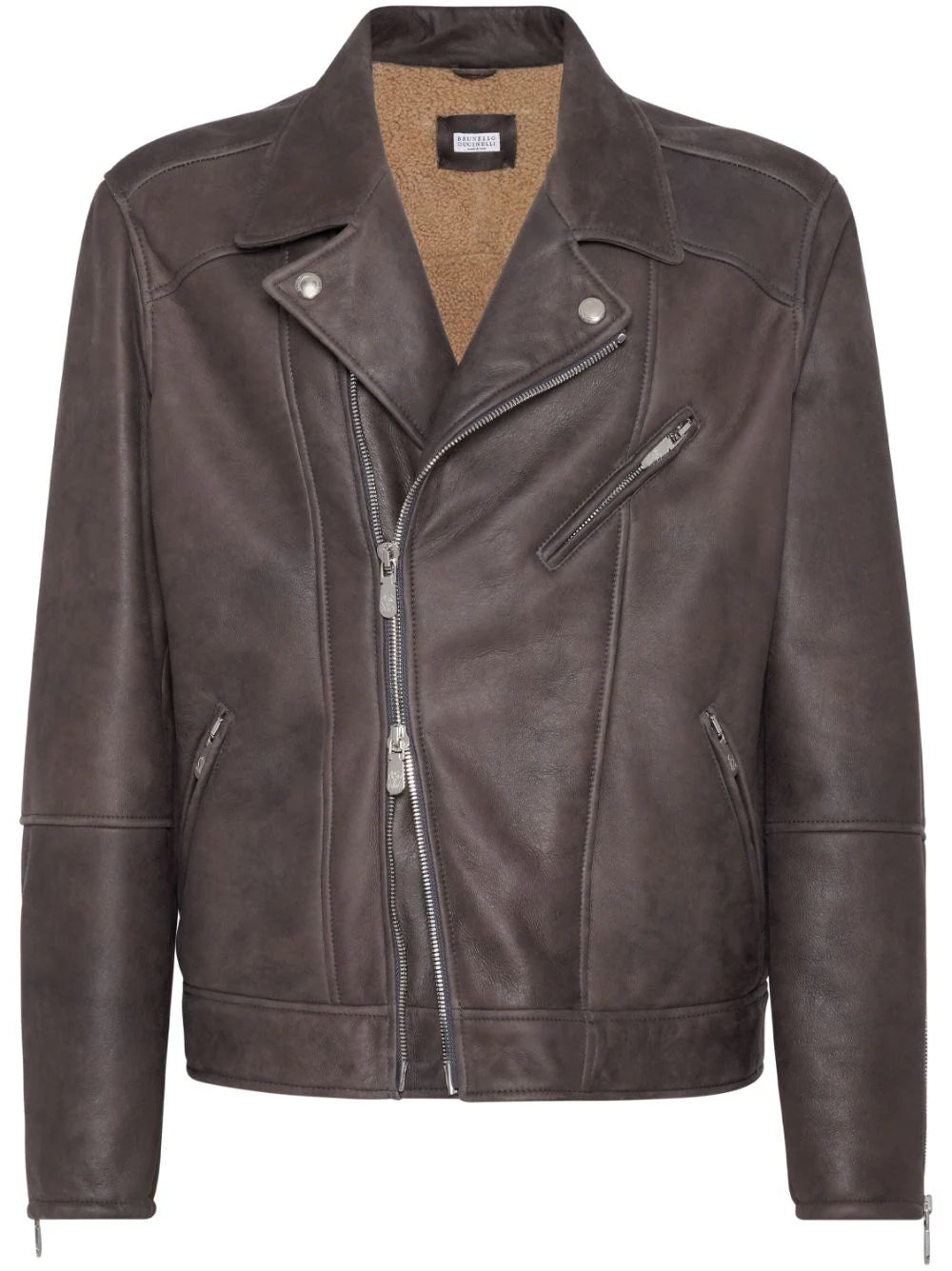 Shearling-Lined Leather Jacket