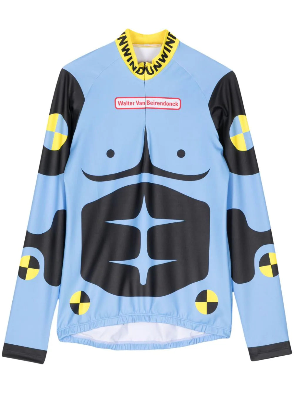 Dummy-Print Long-Sleeve Cycling Top