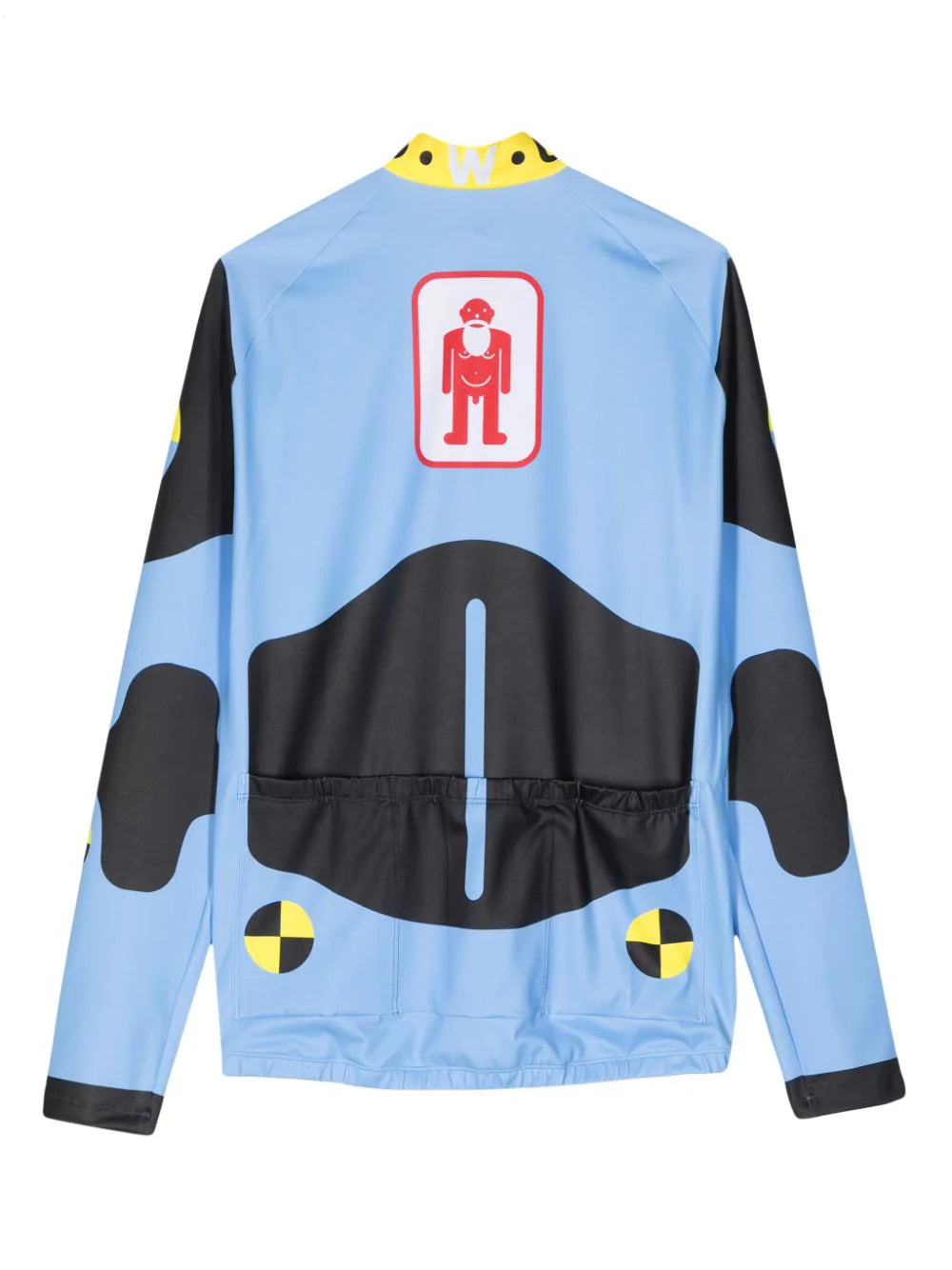 Dummy-Print Long-Sleeve Cycling Top