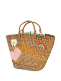 Crochet-Appliqué Beach Bag
