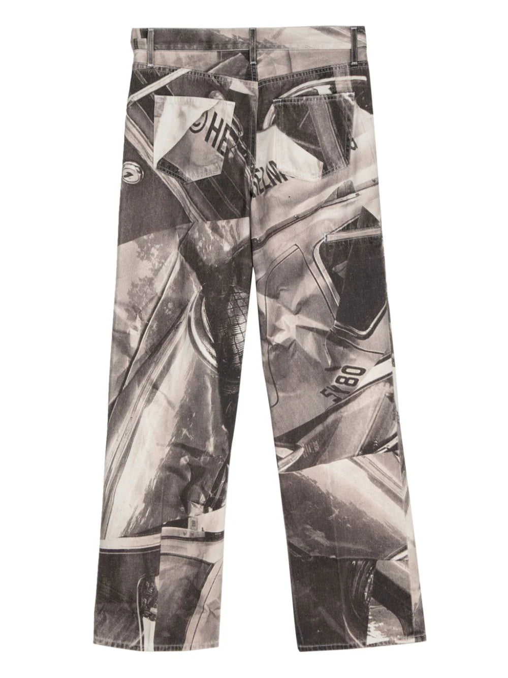 Car-Print Mid-Rise Straight-Leg Jeans