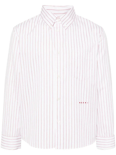 Logo-Embroidered Striped Cotton Shirt