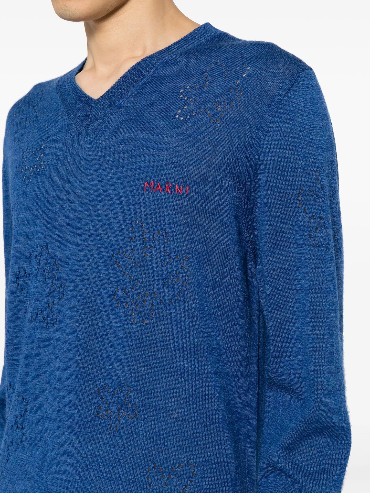 Logo-Embroidered Virgin Wool Jumper