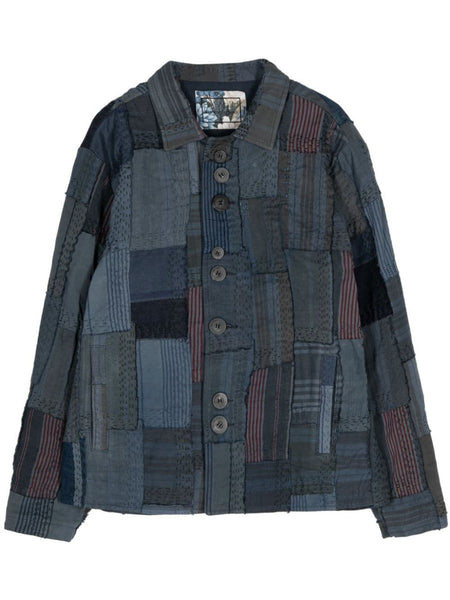 Patchwork Linen Shirt Jacket