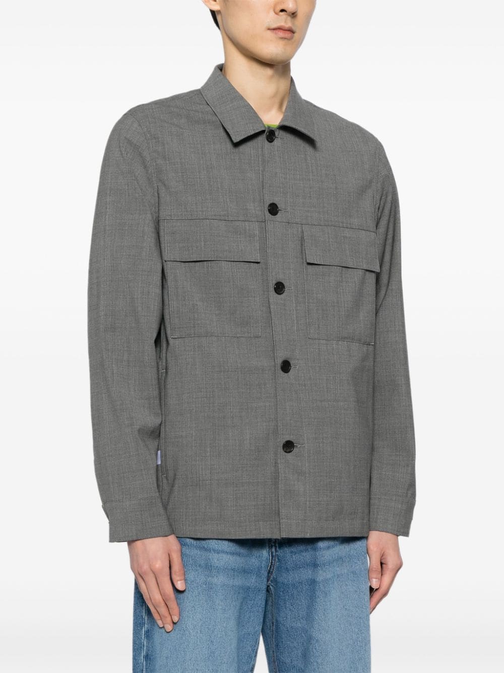 Long-Sleeves Wool Shirt