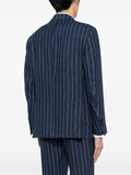 Stripe-Pattern Linen Blazer