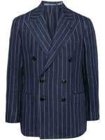 Stripe-Pattern Linen Blazer