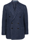 Stripe-Pattern Linen Blazer