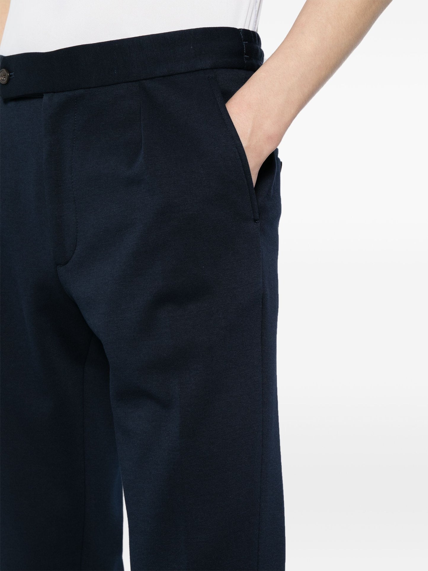 Elasticated-Waist Tailored Trousers