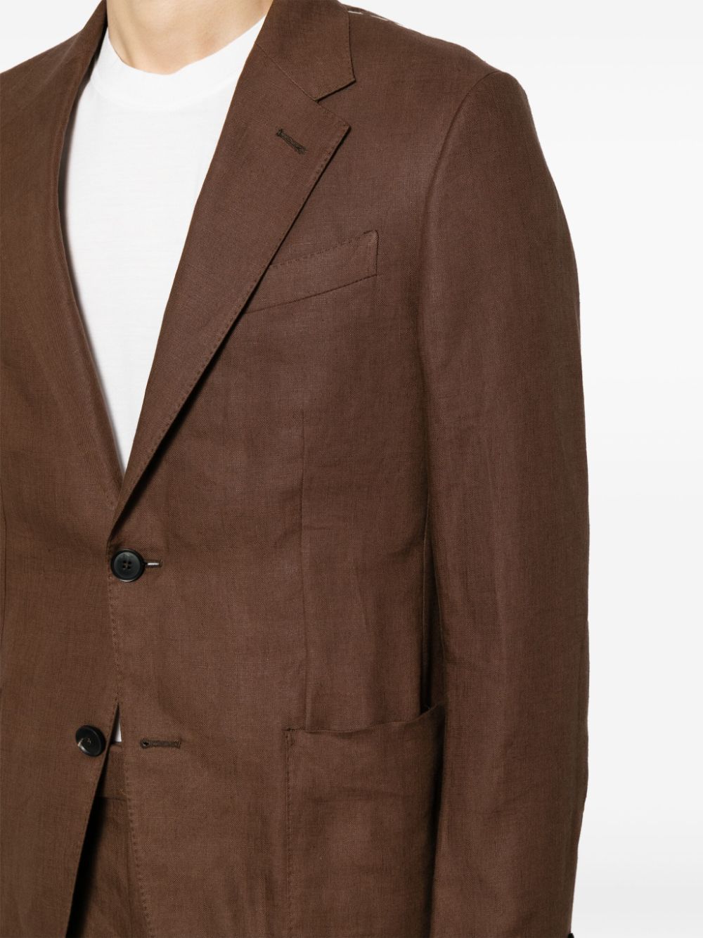 Notched-Lapel Linen Blazer