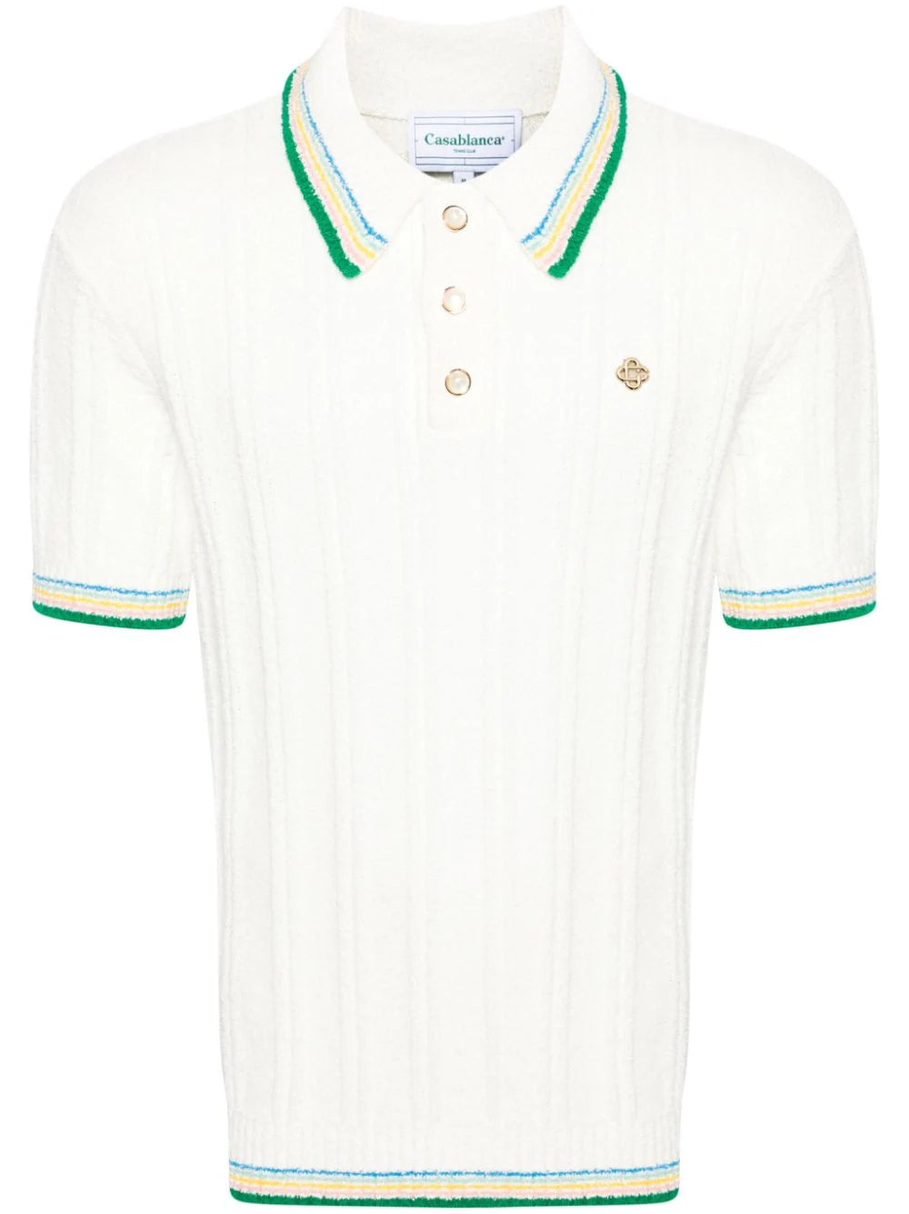 Logo-Plaque Bouclé Polo Shirt