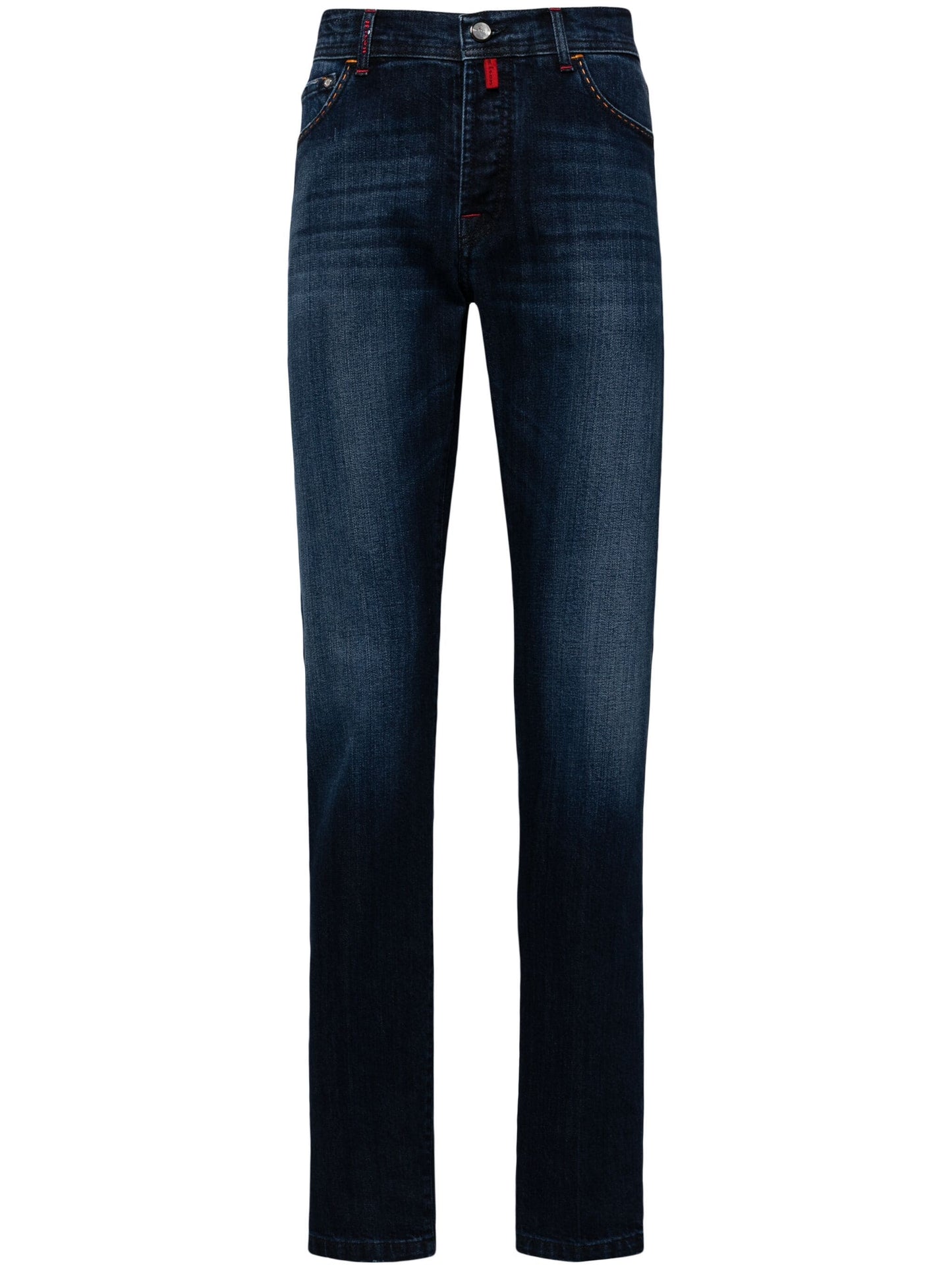 Logo-Embroidered Straight-Leg Jeans