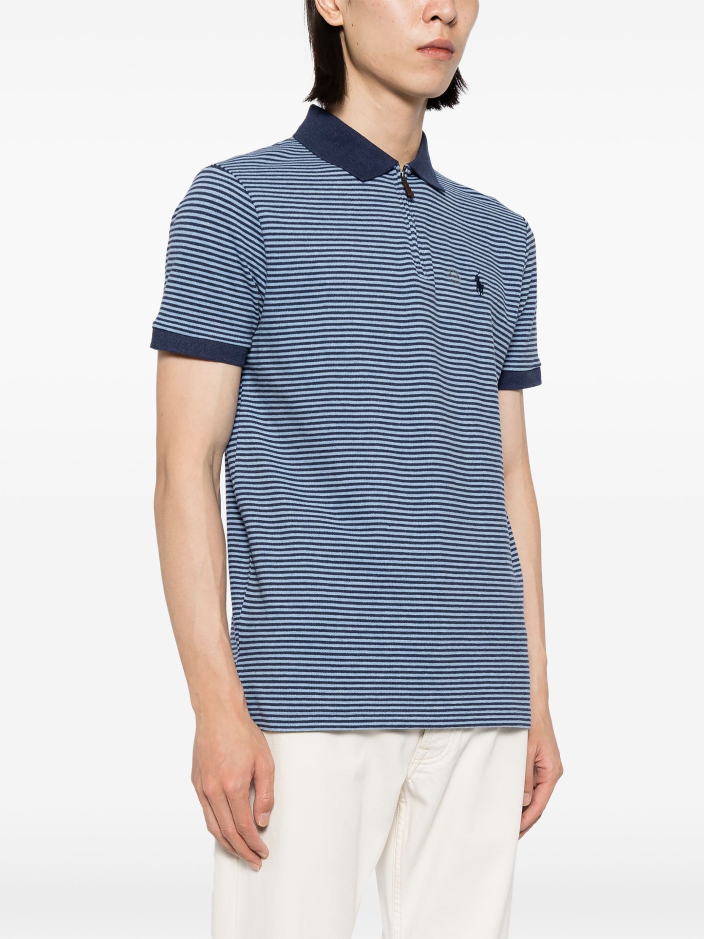 Striped Cotton-Blend Polo