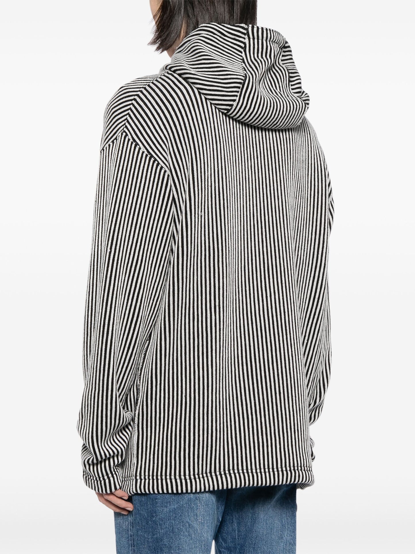 Striped Knitted Hoodie