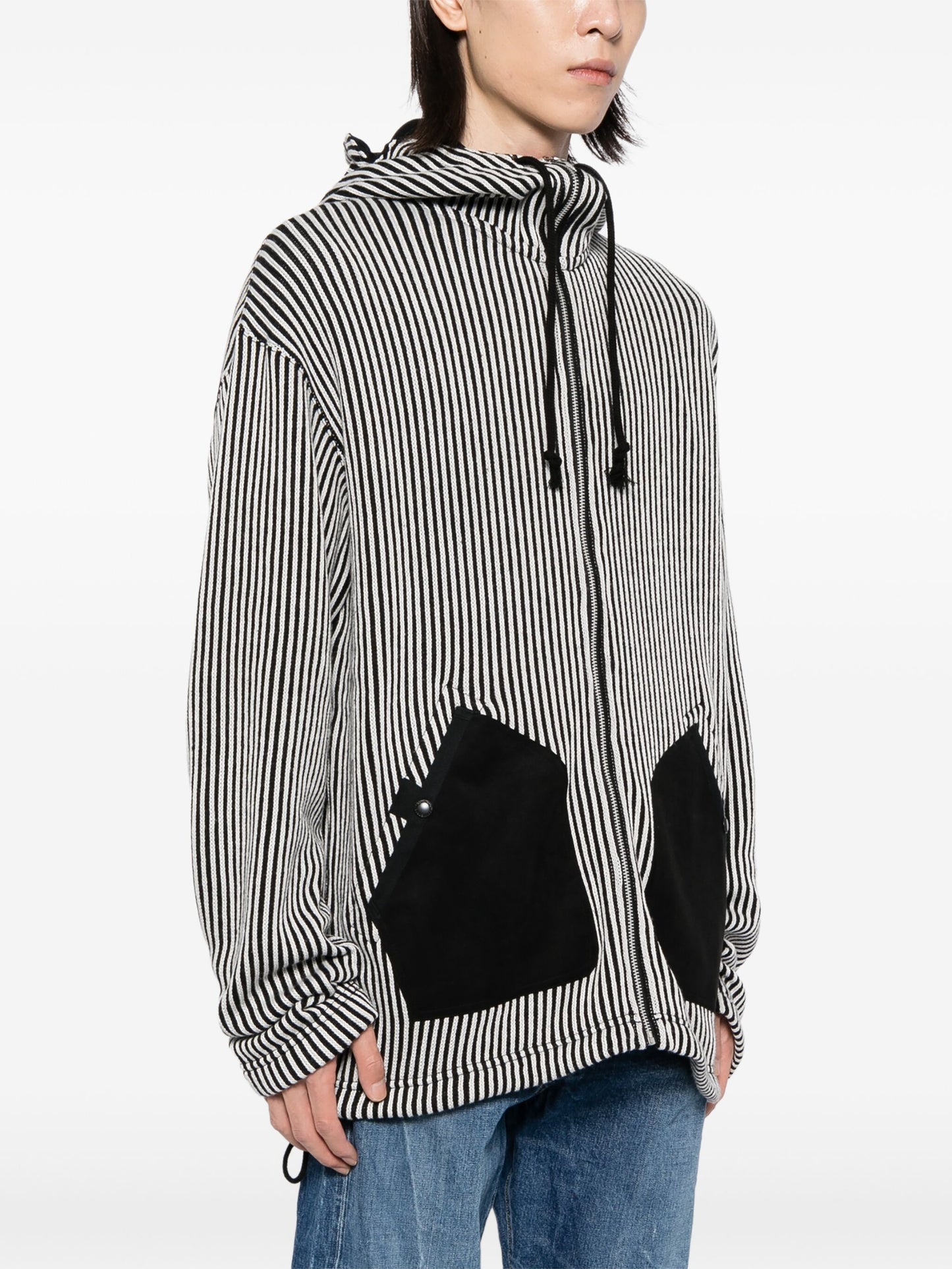 Striped Knitted Hoodie