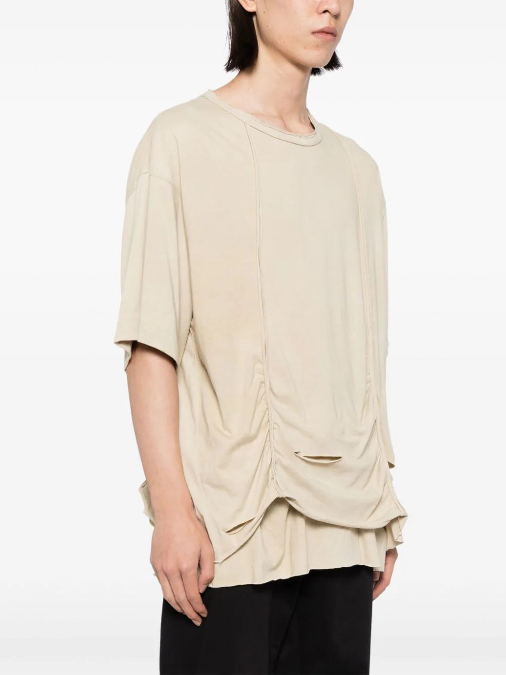 Draped Cotton T-Shirt