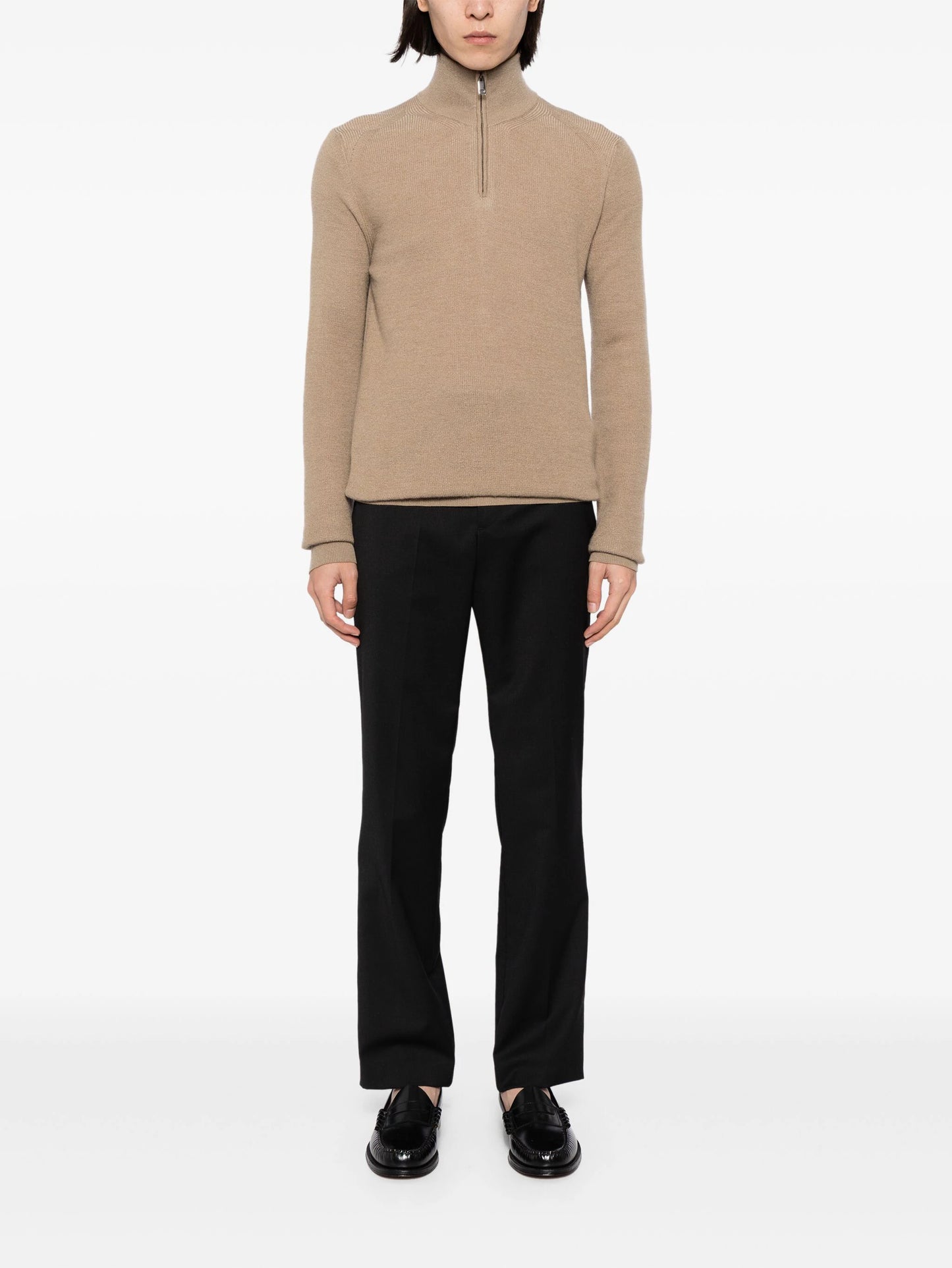 High Neck Zip-Up Jumper