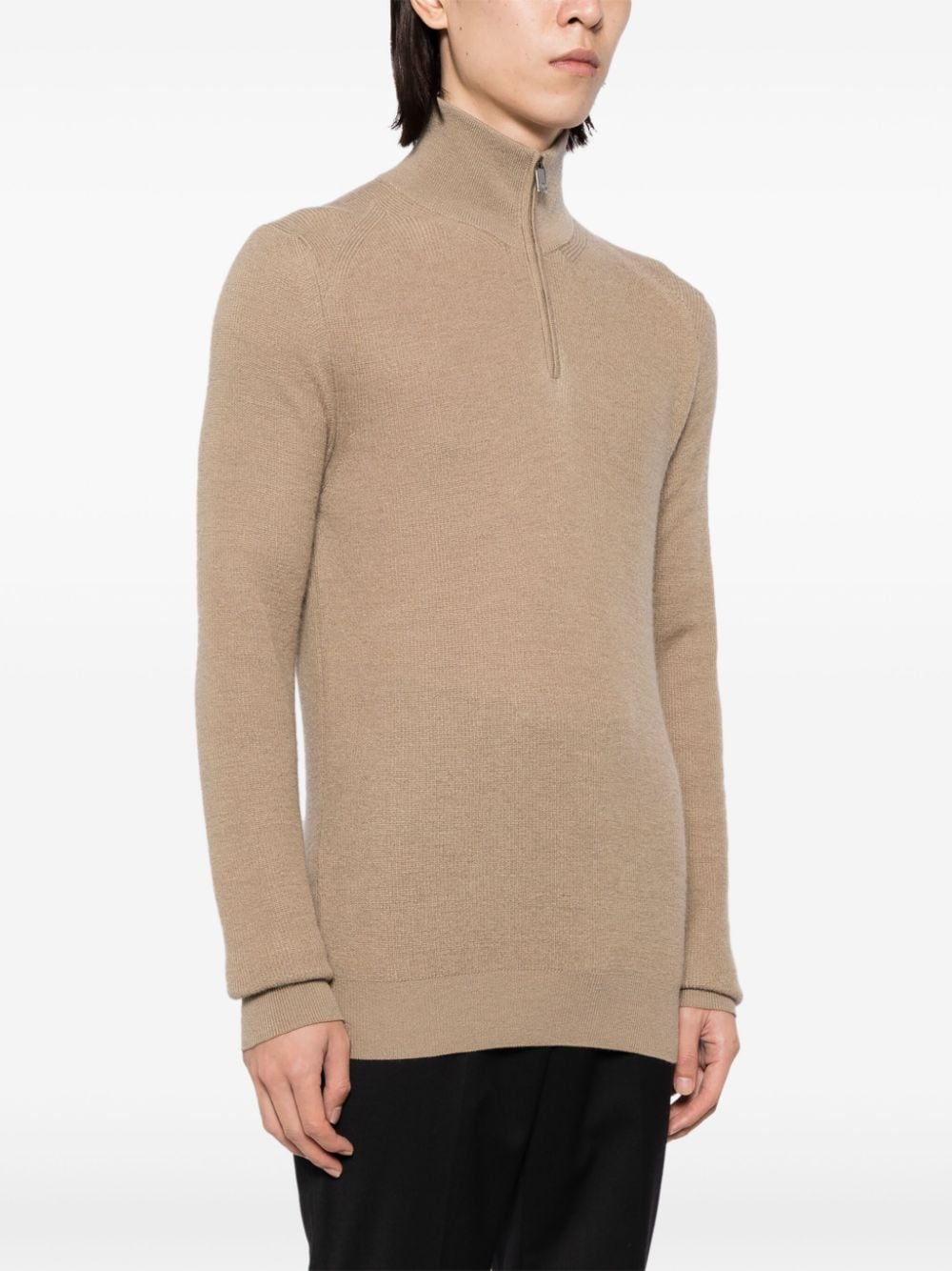 High Neck Zip-Up Jumper