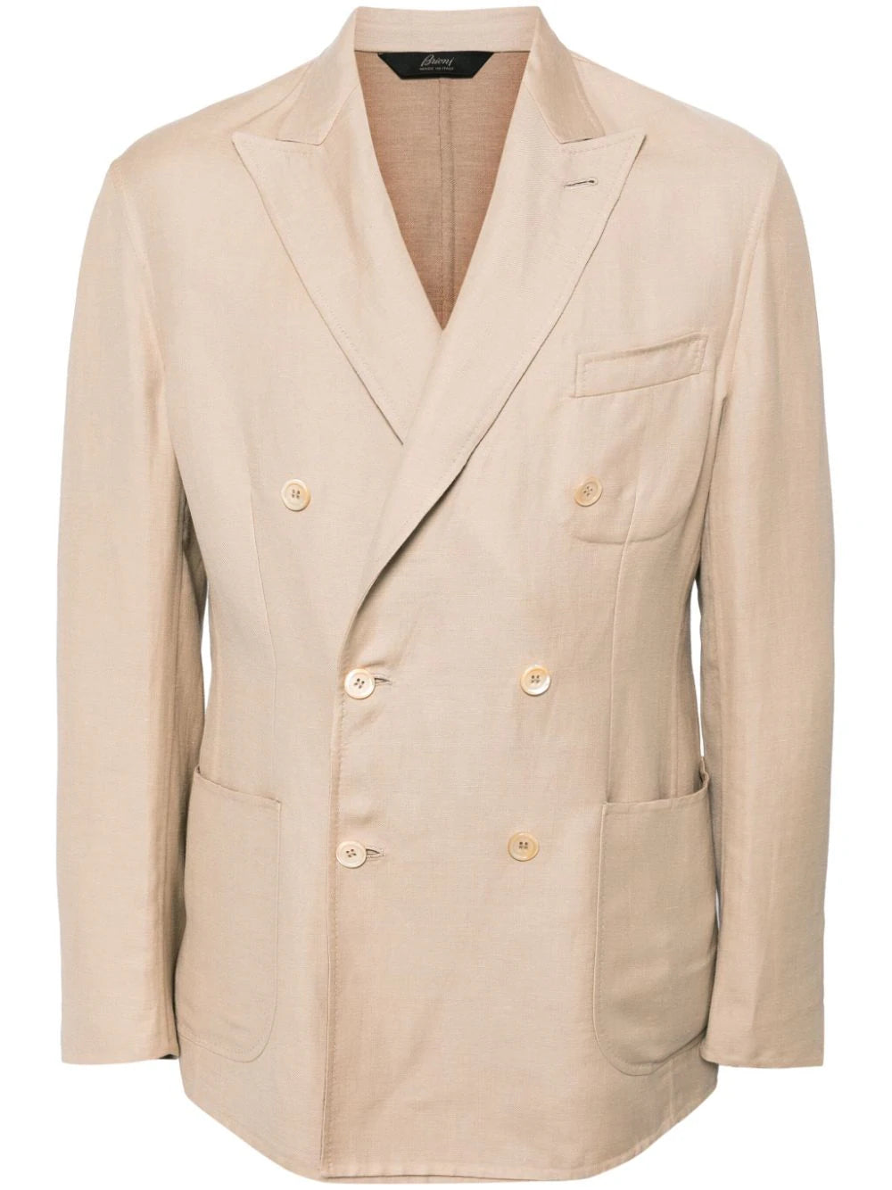 Double-Breasted Linen Blend Blazer