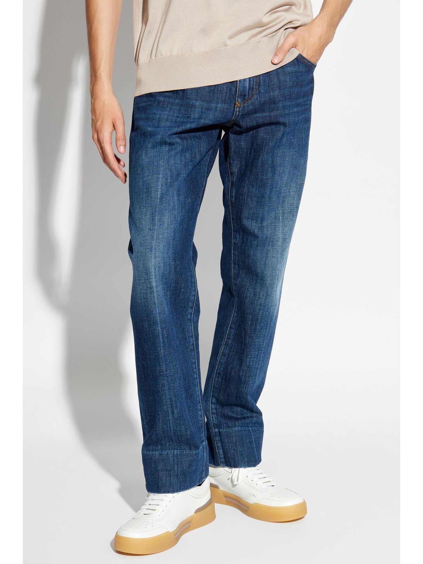 Logo-Plaque Straight-Leg Jeans