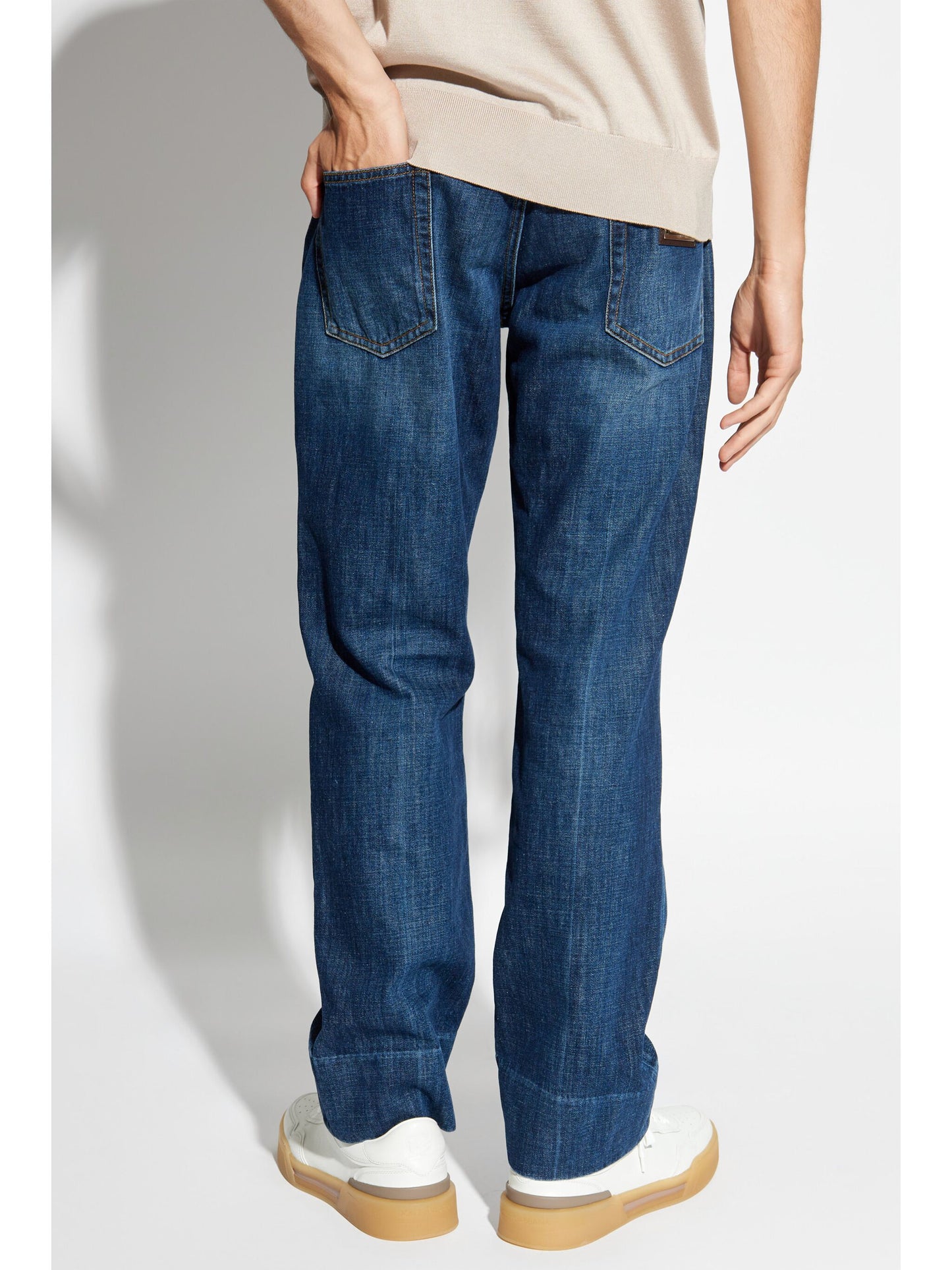 Logo-Plaque Straight-Leg Jeans