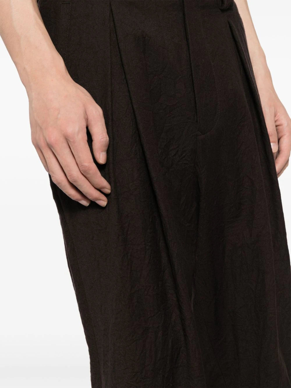 Single-Pleat Flannel Trousers