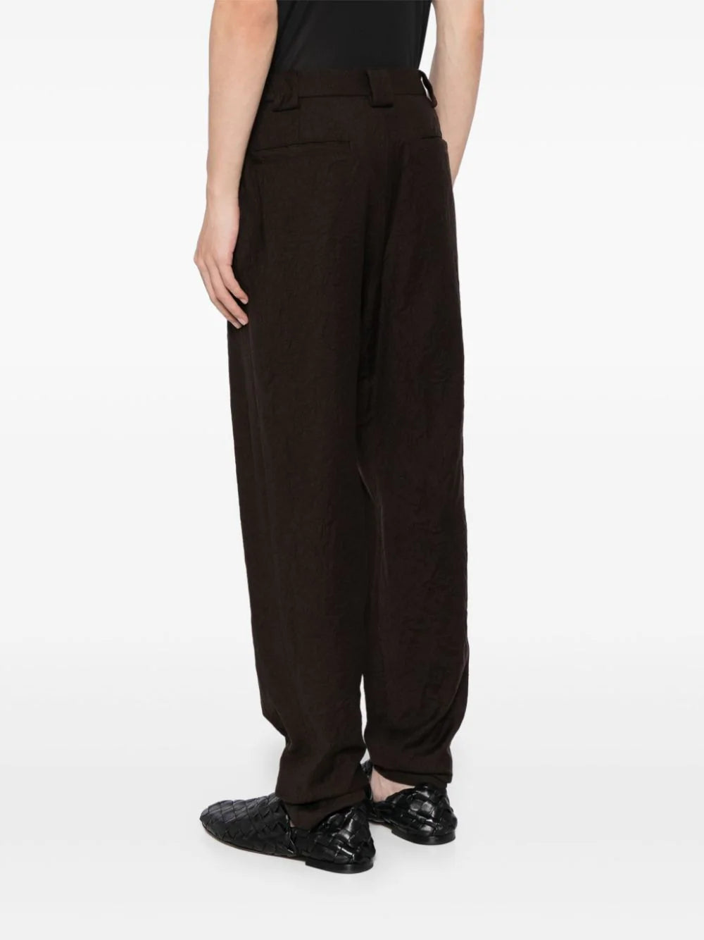 Single-Pleat Flannel Trousers