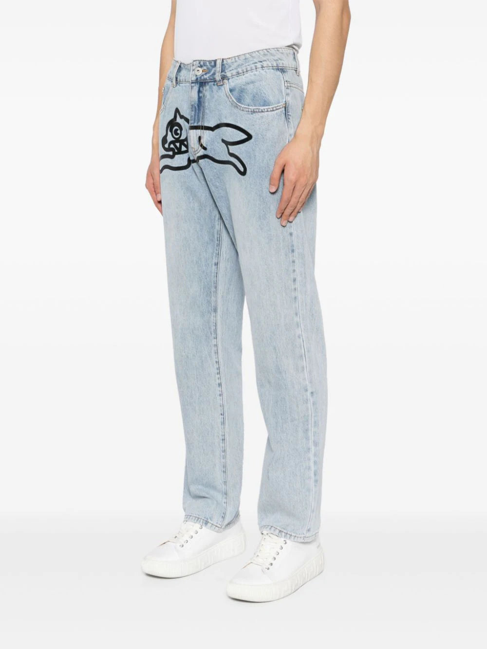 Graphic-Print Straight-Leg Jeans