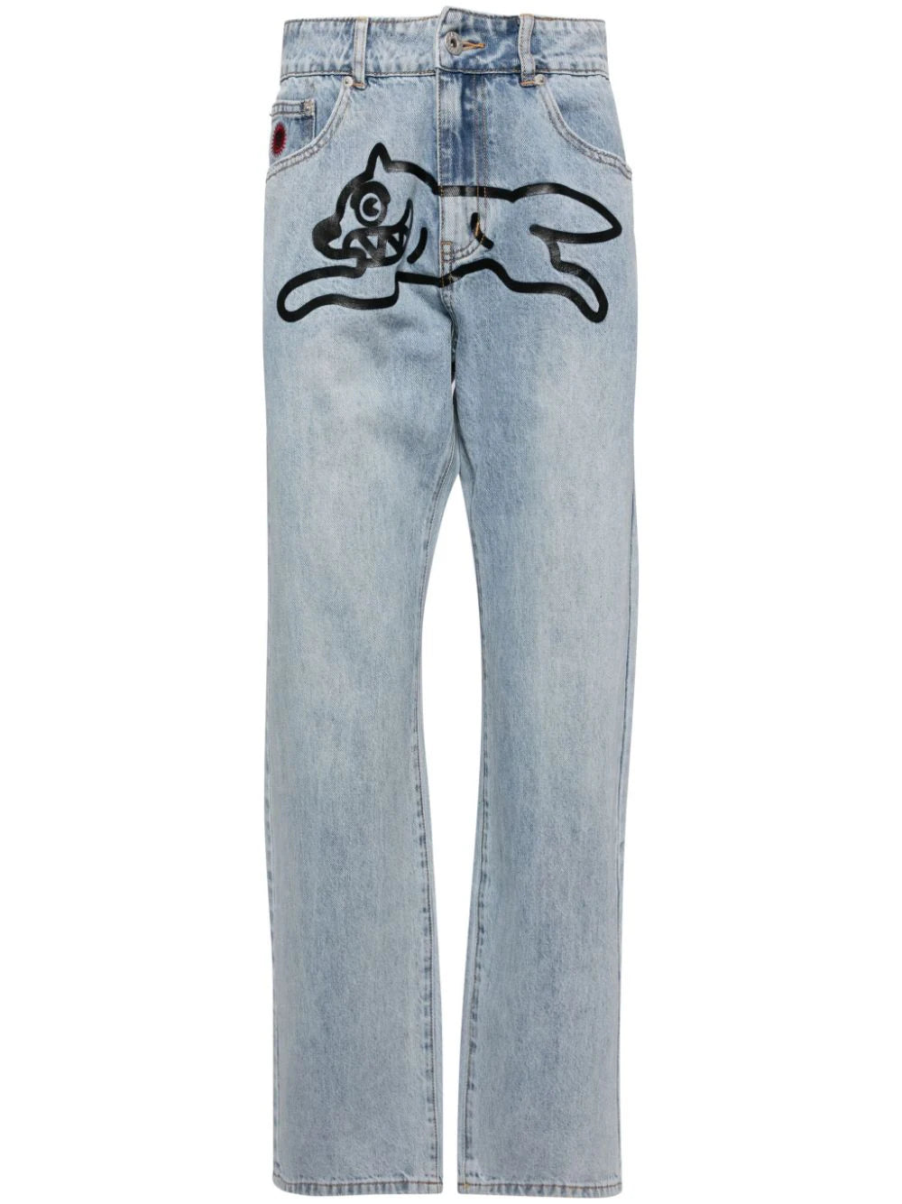 Graphic-Print Straight-Leg Jeans