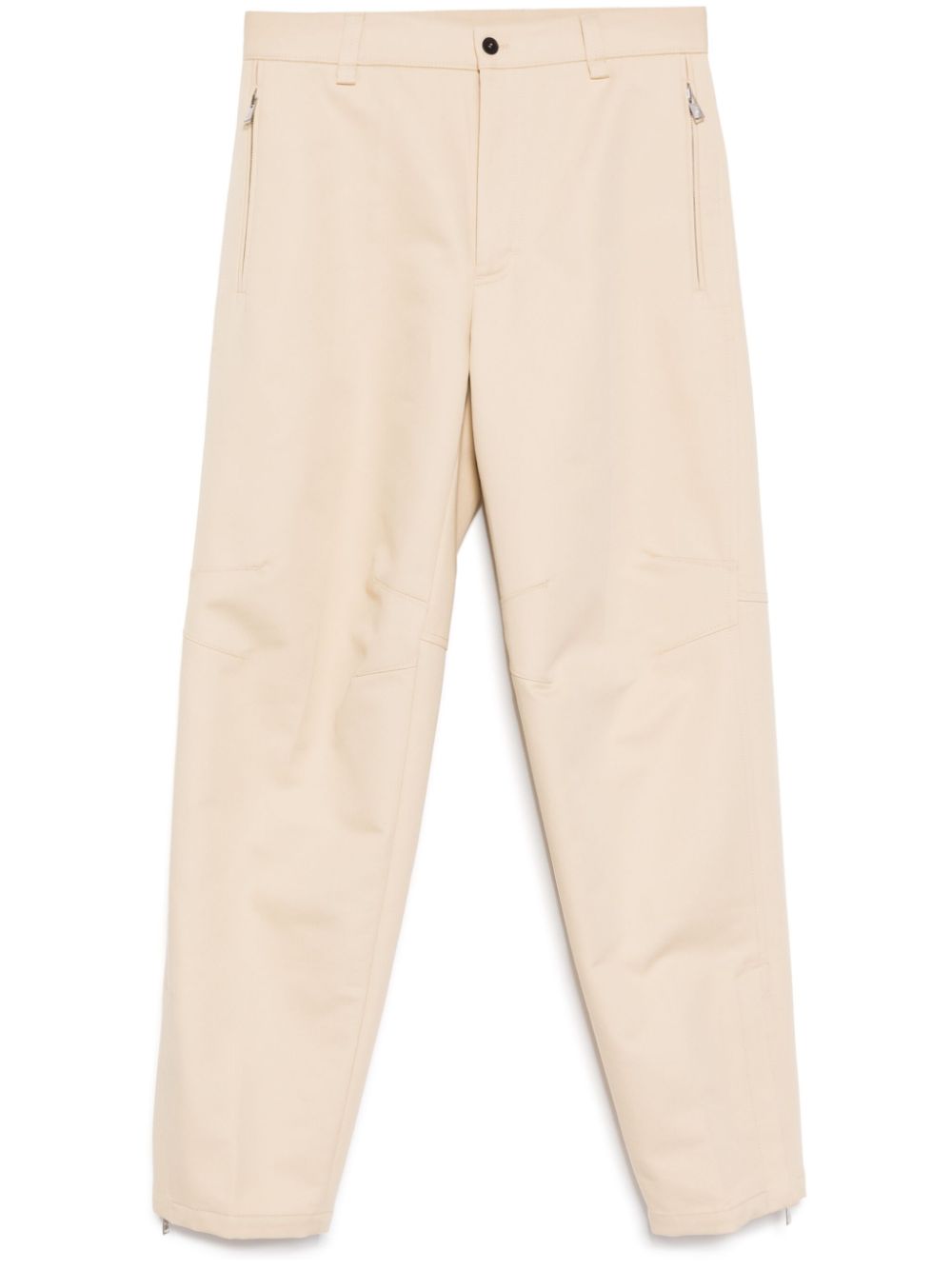 Zipped Hem Tapered Trousers