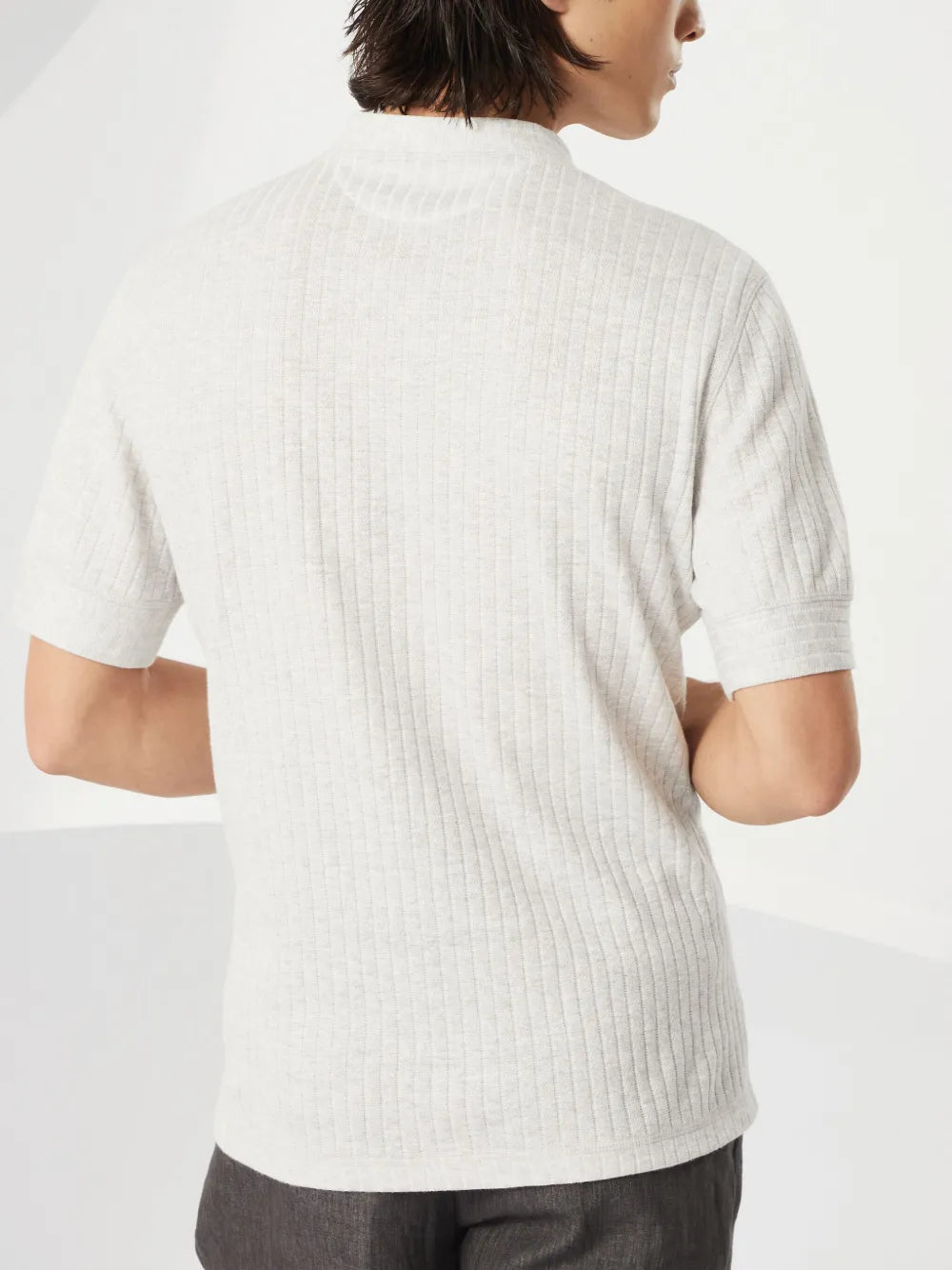 Ribbed V-Neck T-Shirt