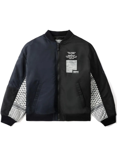 X Neighborhood Contrast-Sleeve Bomber Jacket