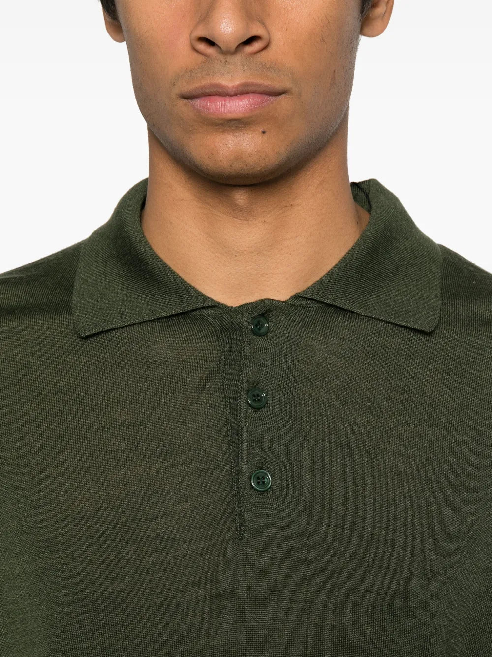 Fine-Knit Polo Shirt