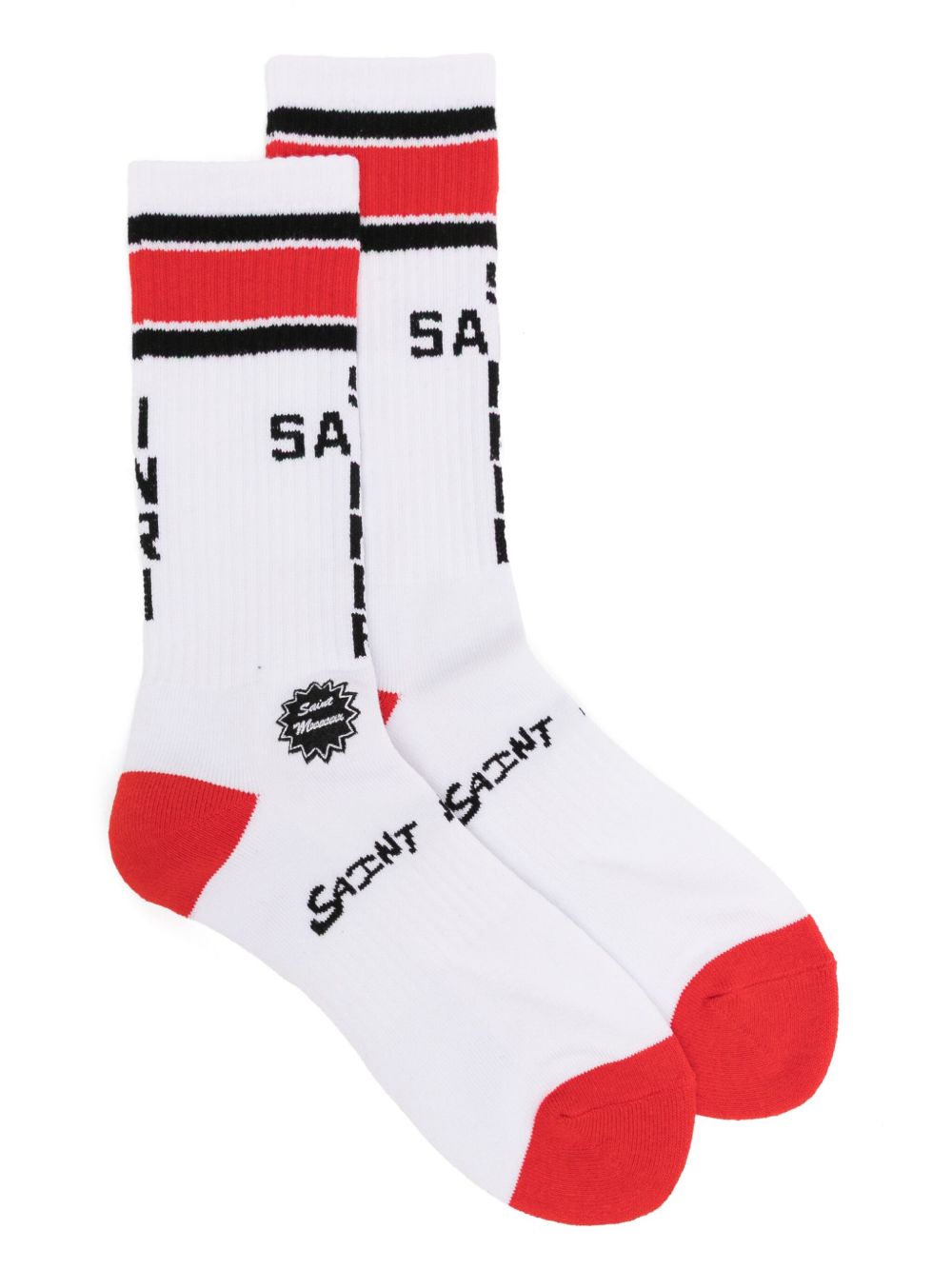 intarsia-knit logo socks