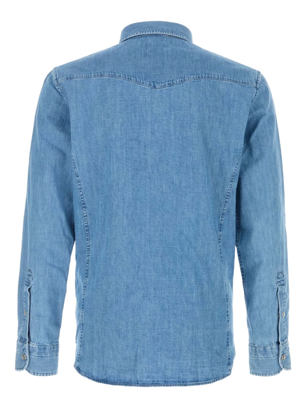 slim-fit denim shirt