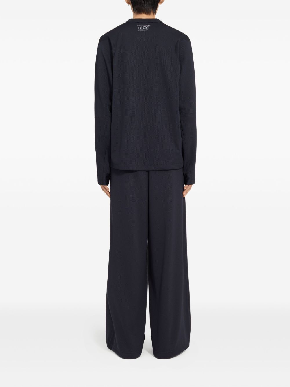 textured logo long-sleeved T-shirt